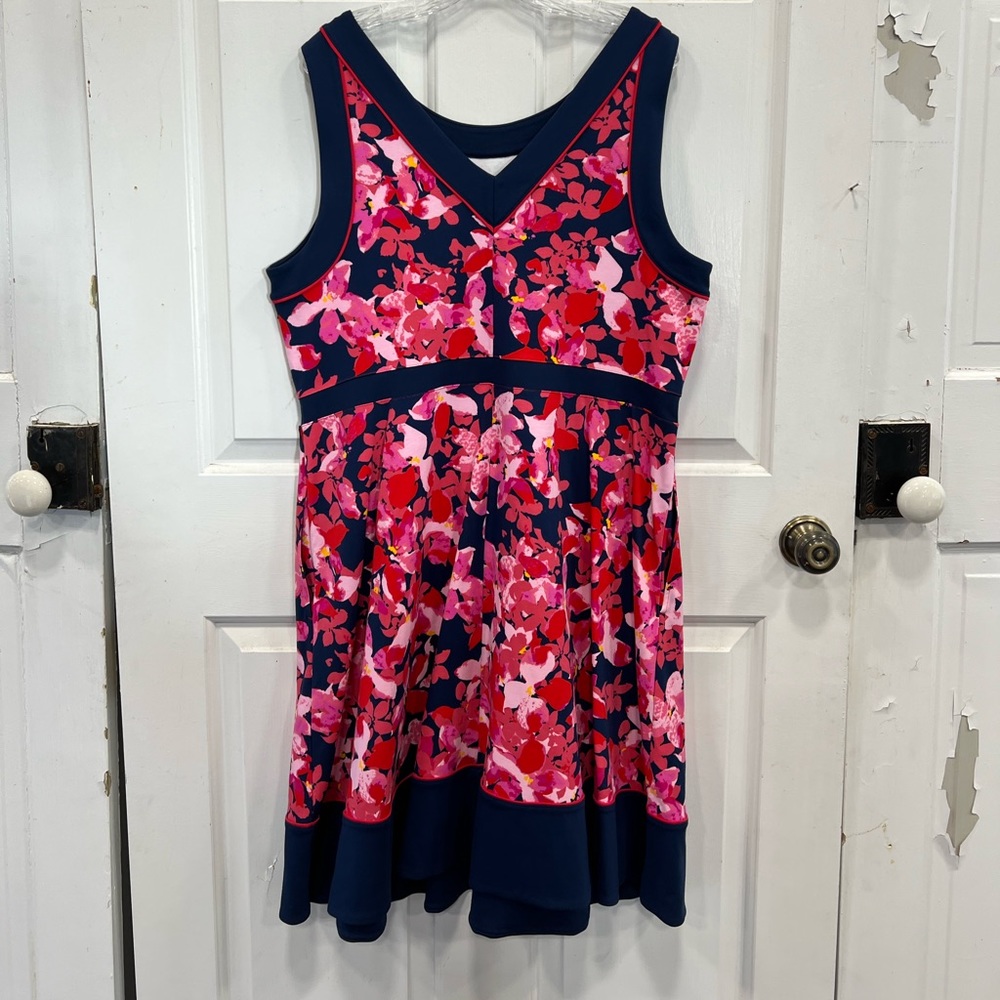 Lands’ End navy floral sleeveless dress Size 20W